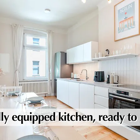 דירה Calm Escape - 75m2 Altbau-apartment, 2br, Smart-tv, Garden ברלין