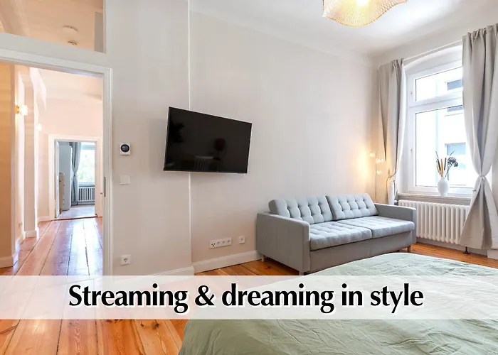 Calm Escape - 75m2 Altbau-apartment, 2br, Smart-tv, Garden Апартаменты Берлин