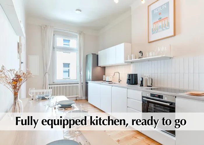 アパート Calm Escape - 75m2 Altbau-apartment, 2br, Smart-tv, Garden ベルリン